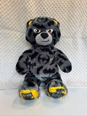 Build-a-Bear Batman Plush 80th Anniversary 16" Gray Black With Batman Logo Print
